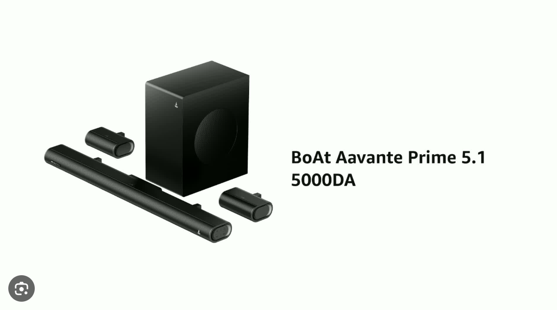 boAt Aavante Prime 5.1 5000DA soundbar system.