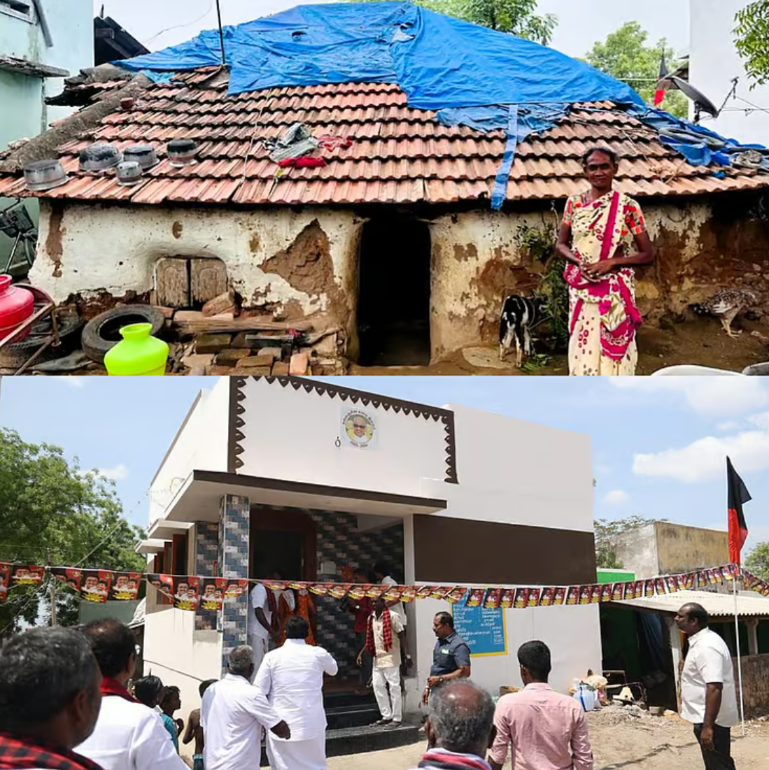 ராணிக்கு வீடு கட்டப்பட்டதற்கான திட்ட காலவரிசை.