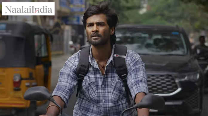 '29' திரைப்பட போஸ்டரில் நாயகன் விதுவும் நாயகி ப்ரீத்தி அஸ்ரானியும்.