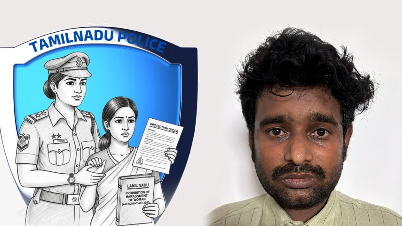 துணிச்சலுடன் குற்றவாளியை எதிர்கொள்ளும் இளம்பெண்.