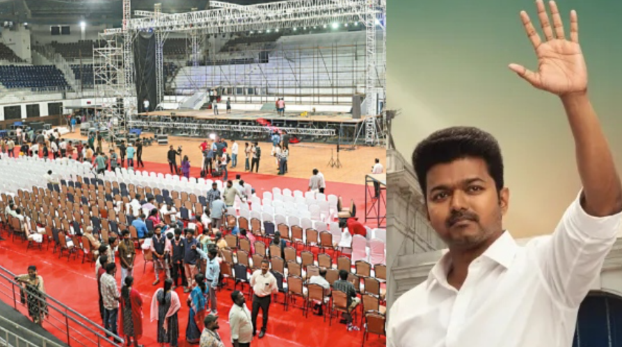புதிய அரசியல் சகாப்தத்தின் தொடக்கத்திற்கு தயாராகும் நேரு ஸ்டேடியம்.