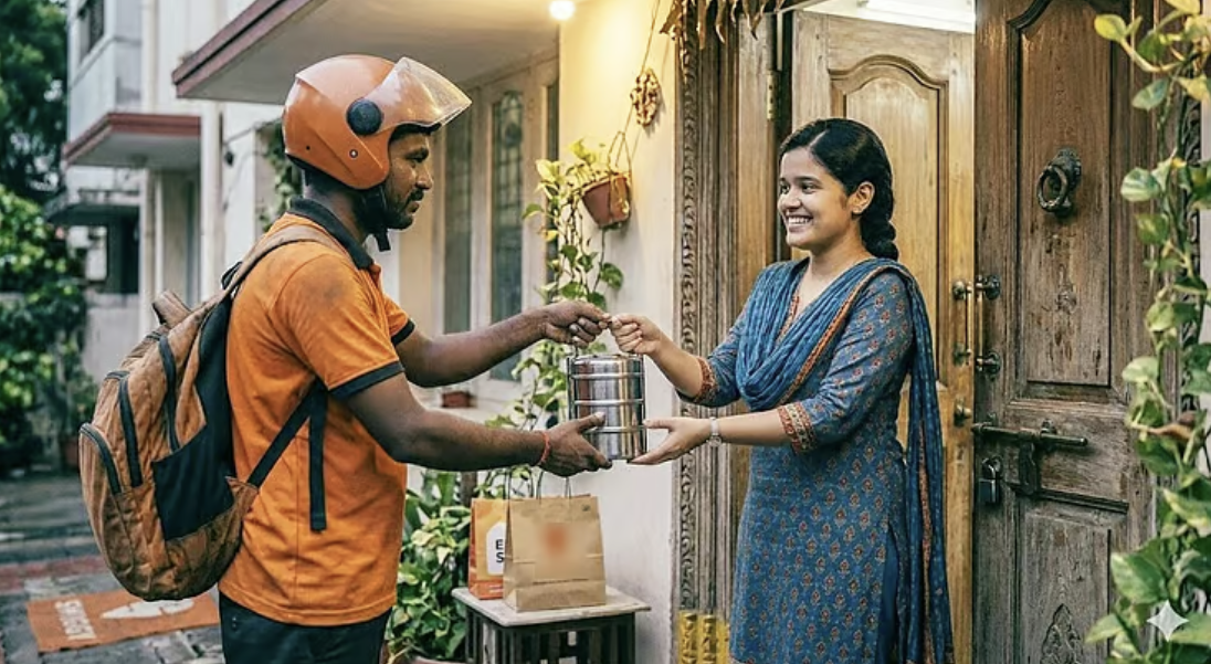 உணவு டெலிவரி செயலியின் கவுண்ட்டவுன் திரையில்.