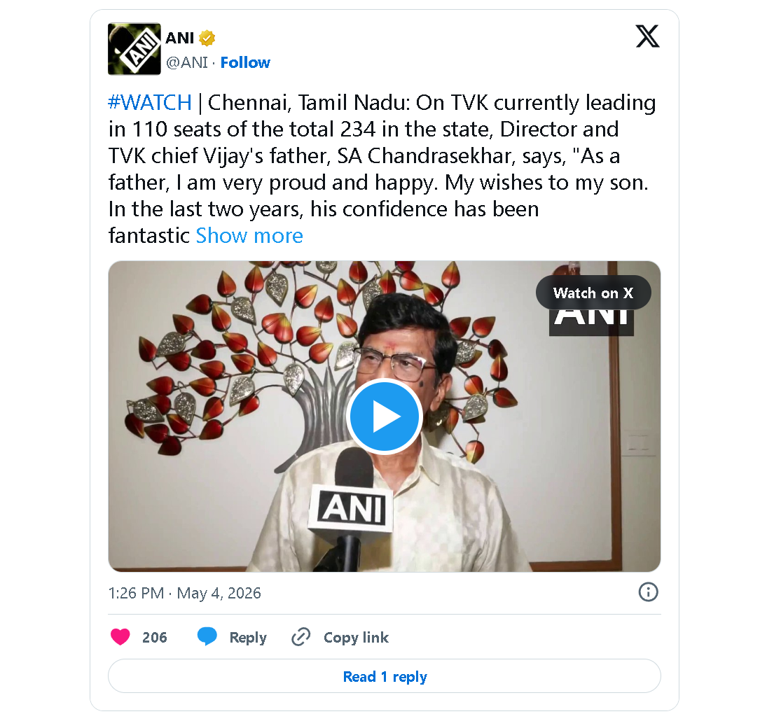 எஸ்.ஏ.சந்திரசேகர் விஜய் வெற்றி குறித்து.