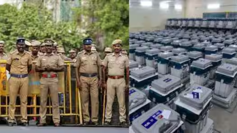 வாக்கு எண்ணிக்கை மையத்தில் தேர்தல் அலுவலர்கள்.