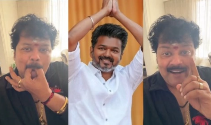 நடிகர் விஜய் தனது தமிழக வெற்றிக் கழகத்தின் தேர்தல் வெற்றியை கொண்டாடுகிறார்.